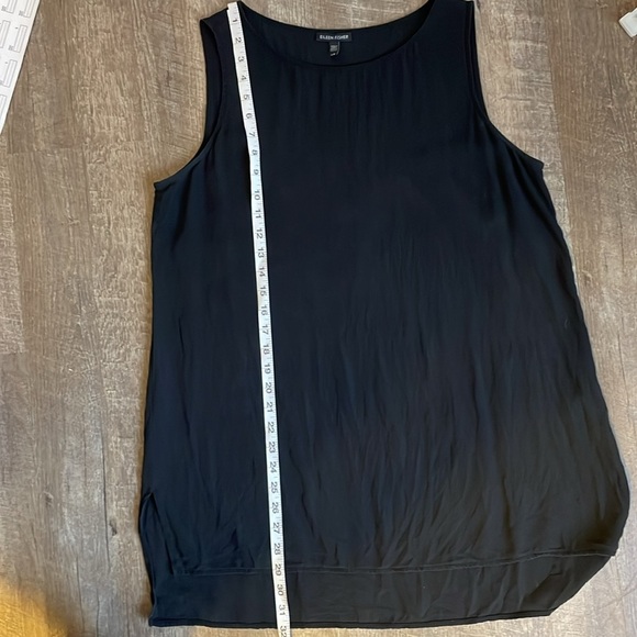 Eileen Fisher Silk Black Mini Shift Dress or Tunic size L - Picture 15 of 16